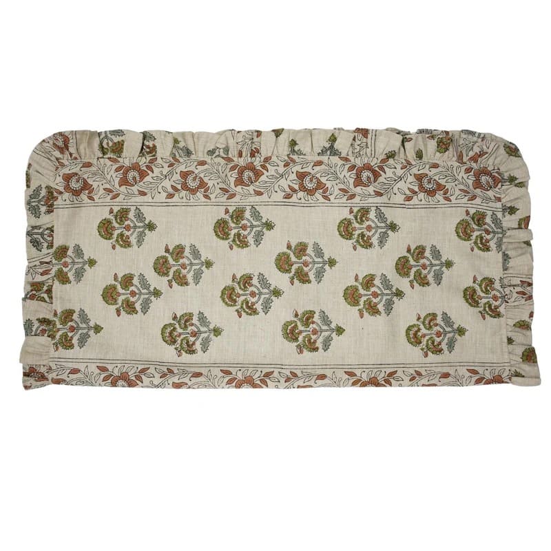 Block Print Linen Frill Napkin Traffic Light