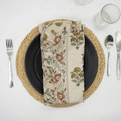 Block Print Linen Frill Napkin Traffic Light