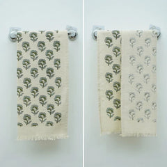 Handmade Green Waffle Mini Towels - Rohini
