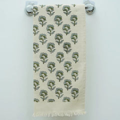 Handmade Green Waffle Mini Towels - Rohini