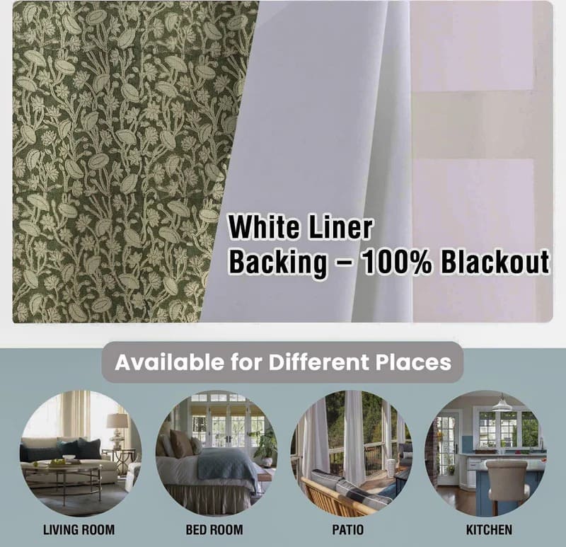 Indian Thick Linen Grommet Curtains - Pishta