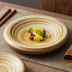 Handcrafted Spiral Stoneware Plate – Shallow Round Dish for Pasta or Salad-1