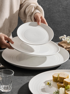 Minimalist Line Pattern Ceramic Dinner Plate – 7.5" / 10.5" / 13" / 14"-3