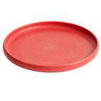 Handcrafted Matte Ceramic Plate with Raised Rim – Gold-Brushed Finish-4