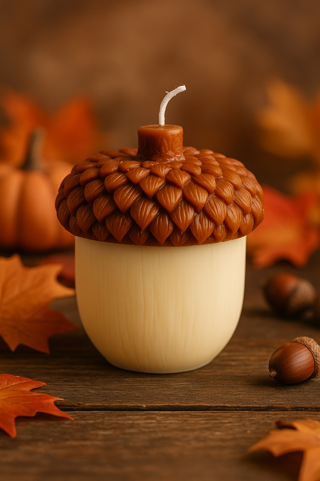Handmade Acorn Candle – Fall Decor or Seasonal Gift-0