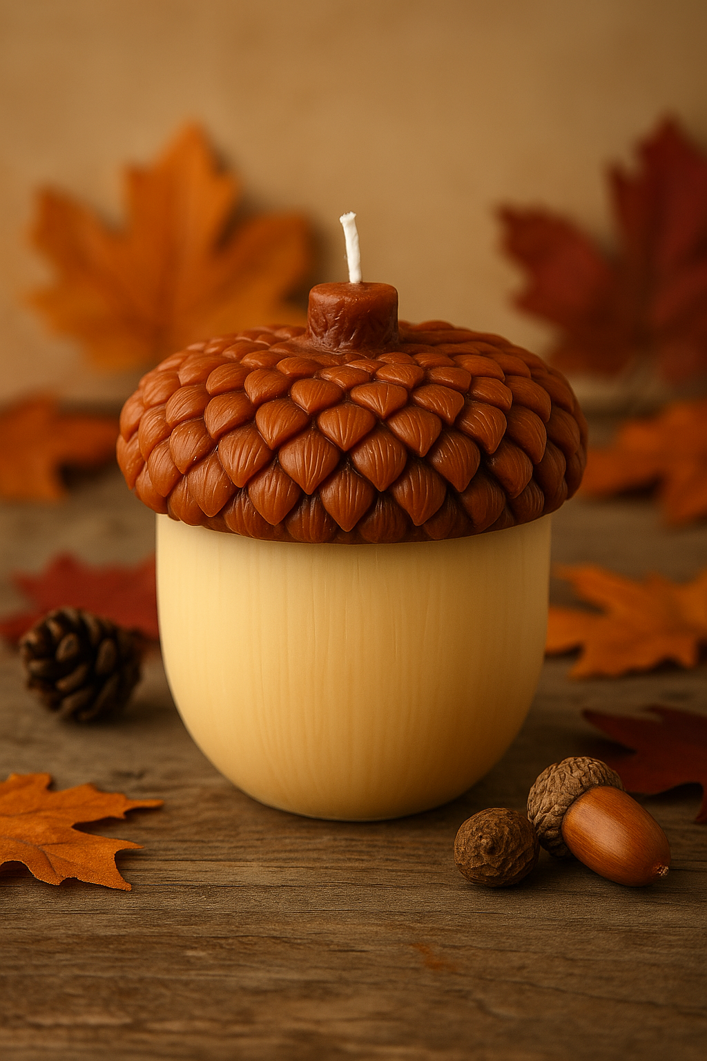 Handmade Acorn Candle – Fall Decor or Seasonal Gift-1