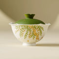 Handmade Ceramic Gaiwan with Green Leaf Design – 95ml Traditional Chinese Tea Cup with Lid-0