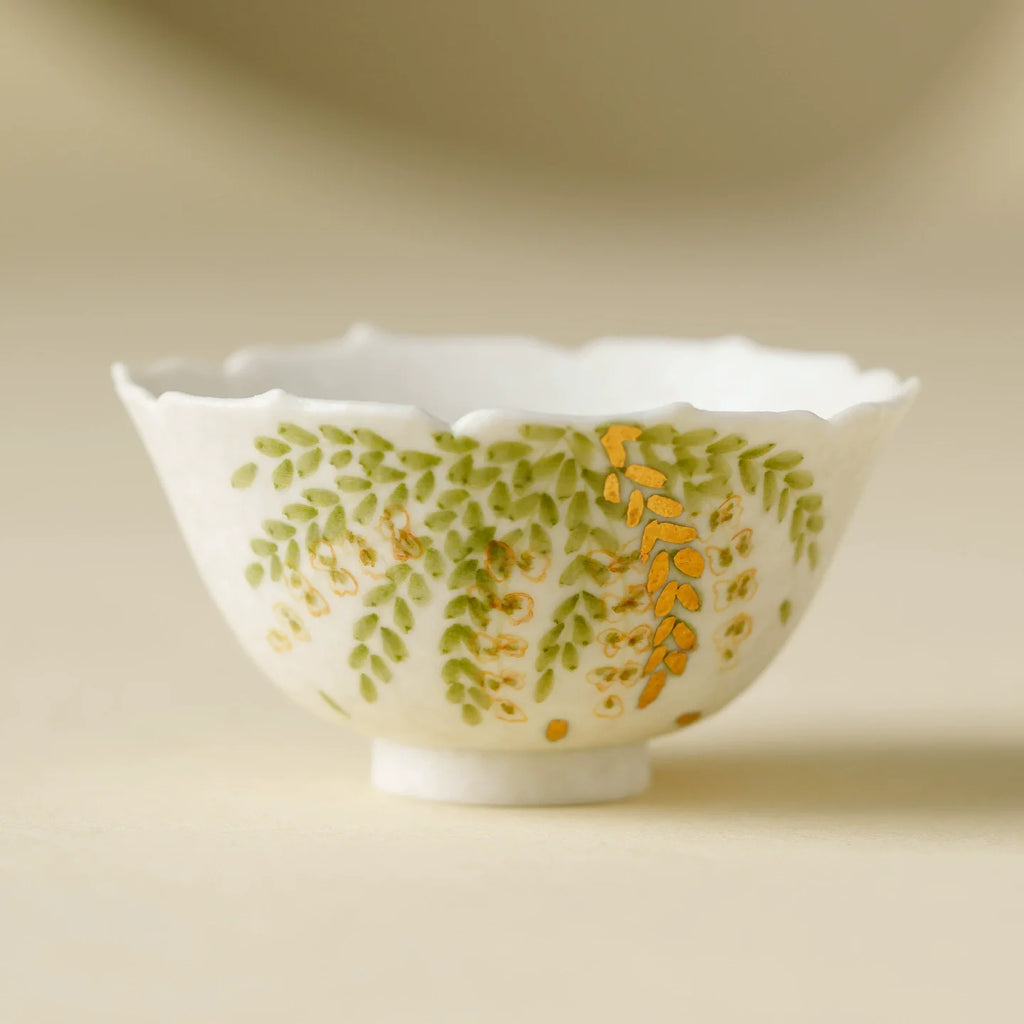 Handmade Ceramic Teacup with Green Leaf Design – 50ml Traditional Chinese Tea Cup-0