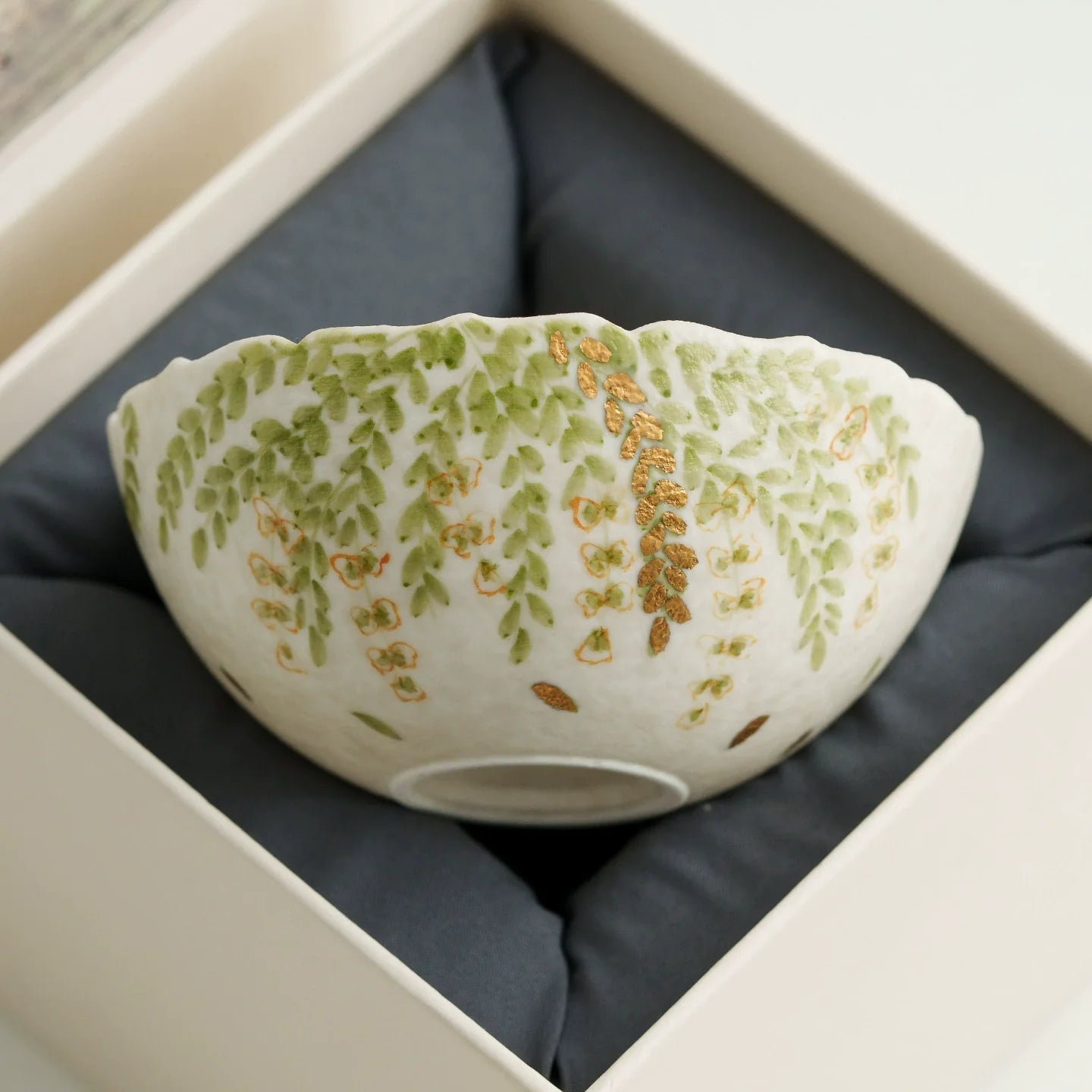 Handmade Ceramic Teacup with Green Leaf Design – 85ml Traditional Chinese Tea Cup-3