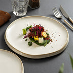 Japanese Creative Ceramic Dinner Plate – Large Flat Western-Style Steak Plate, High-End Light Luxury Tableware-2
