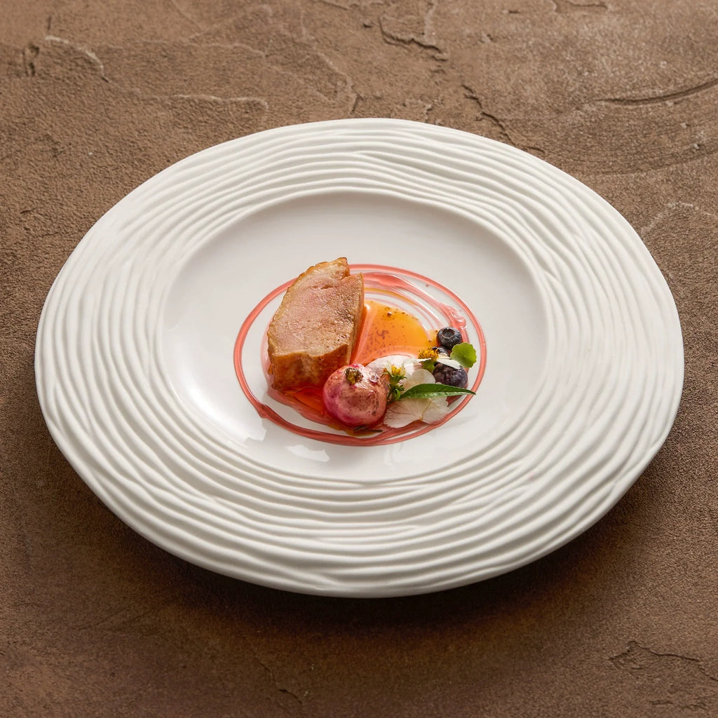 Double-Layer Ripple Porcelain Dinner Plate — Art in Every Curve-3