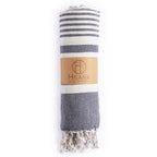 Fethiye Striped Blanket Throw - Blue-0