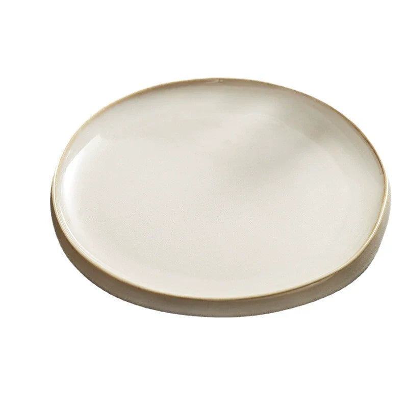 Japanese Creative Ceramic Dinner Plate – Large Flat Western-Style Steak Plate, High-End Light Luxury Tableware-4