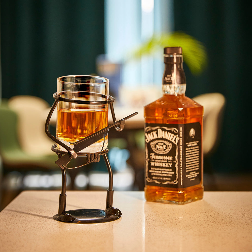 Rifle Hunter Whiskey Glass - Bullet Glass & Metal Cup Holder-0