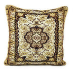 DaDa Bedding Elegant Golden Persian Style Rug Floral Tapestry Throw Pillow Covers 16" x 16"-0