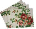 Tache Sweet Roses Vintage Ivory Woven Tapestry Placemat Set (17593PM)-2