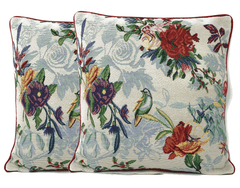 DaDa Bedding Elegant Tropical Paradise Birds Floral Tapestry Throw Pillow Covers 16" (18116)-5