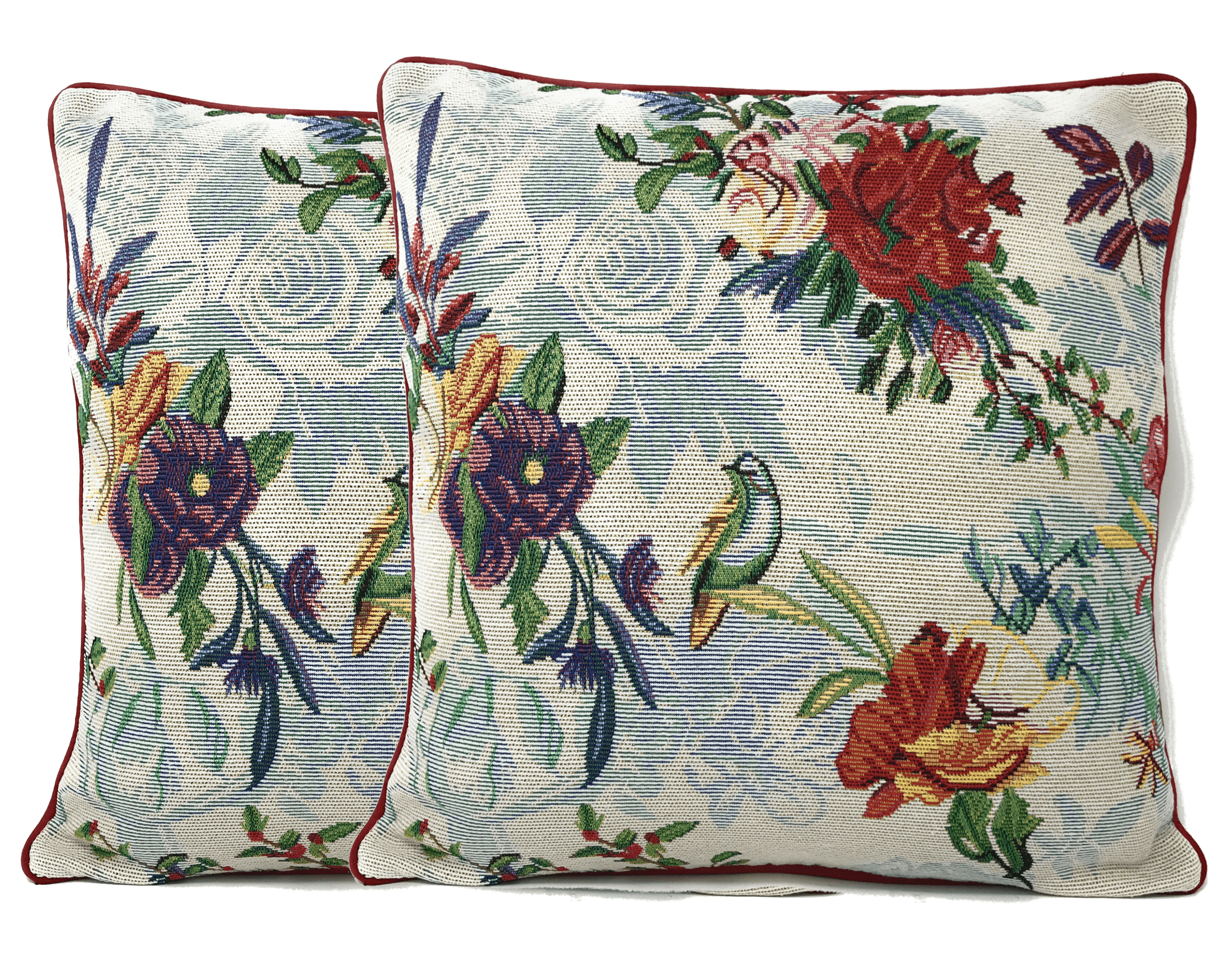 DaDa Bedding Elegant Tropical Paradise Birds Floral Tapestry Throw Pillow Covers 16" (18116)-5