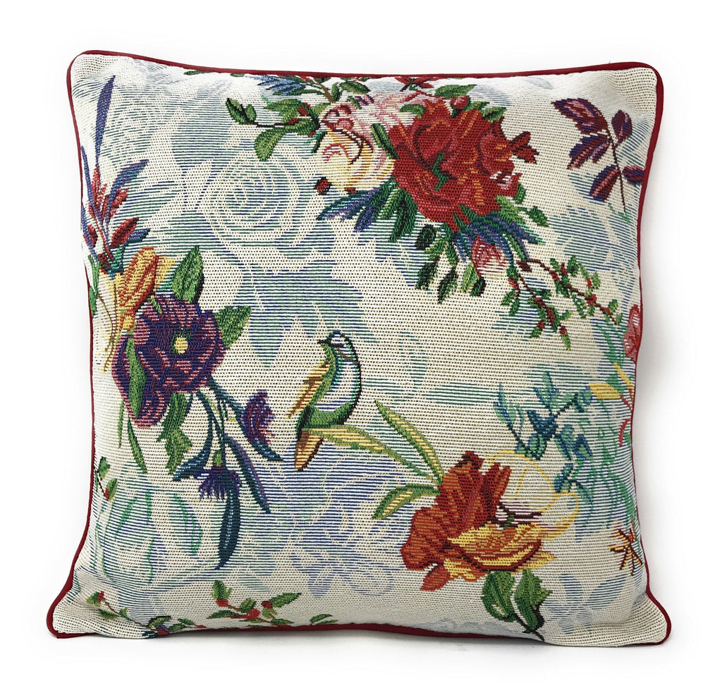 DaDa Bedding Elegant Tropical Paradise Birds Floral Tapestry Throw Pillow Covers 16" (18116)-4