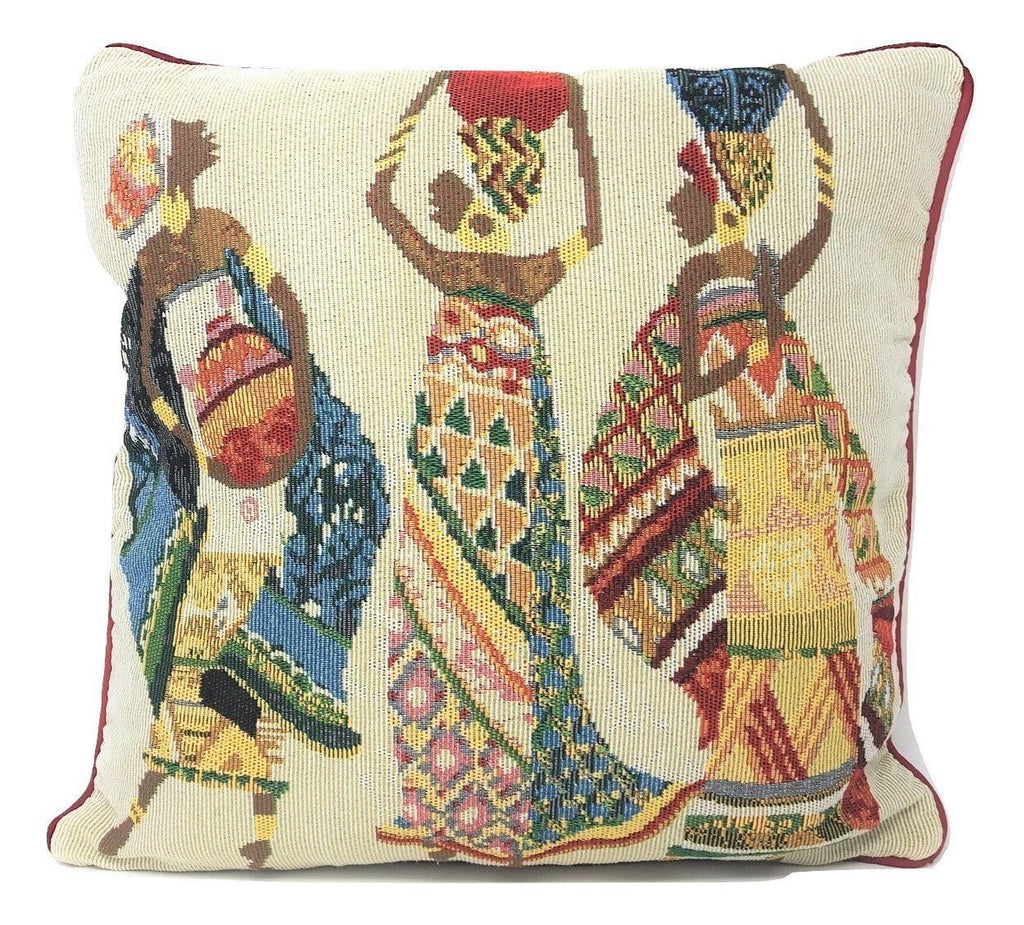DaDa Bedding Dancing Women African Dreams Tapestry Throw Pillow Covers 16" x 16"-2