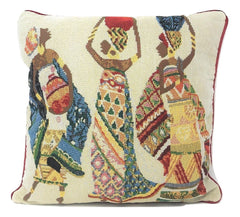 DaDa Bedding Dancing Women African Dreams Tapestry Throw Pillow Covers 16" x 16"-2