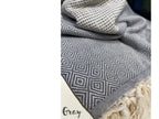 DOTTY DIAMOND GREY TURKISH TOWEL-4