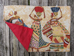 DaDa Bedding Set of 4-Pieces Dancing Women African Kwanzaa Tapestry Dining Table Placemats 13” x 19” (18117)-3
