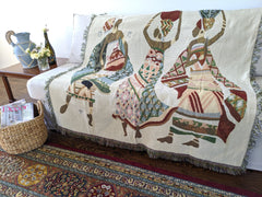 DaDa Bedding Elegant Tapestry Throw Blanket, Dancing Women African Dreams - 50” x 60” (7173)-3