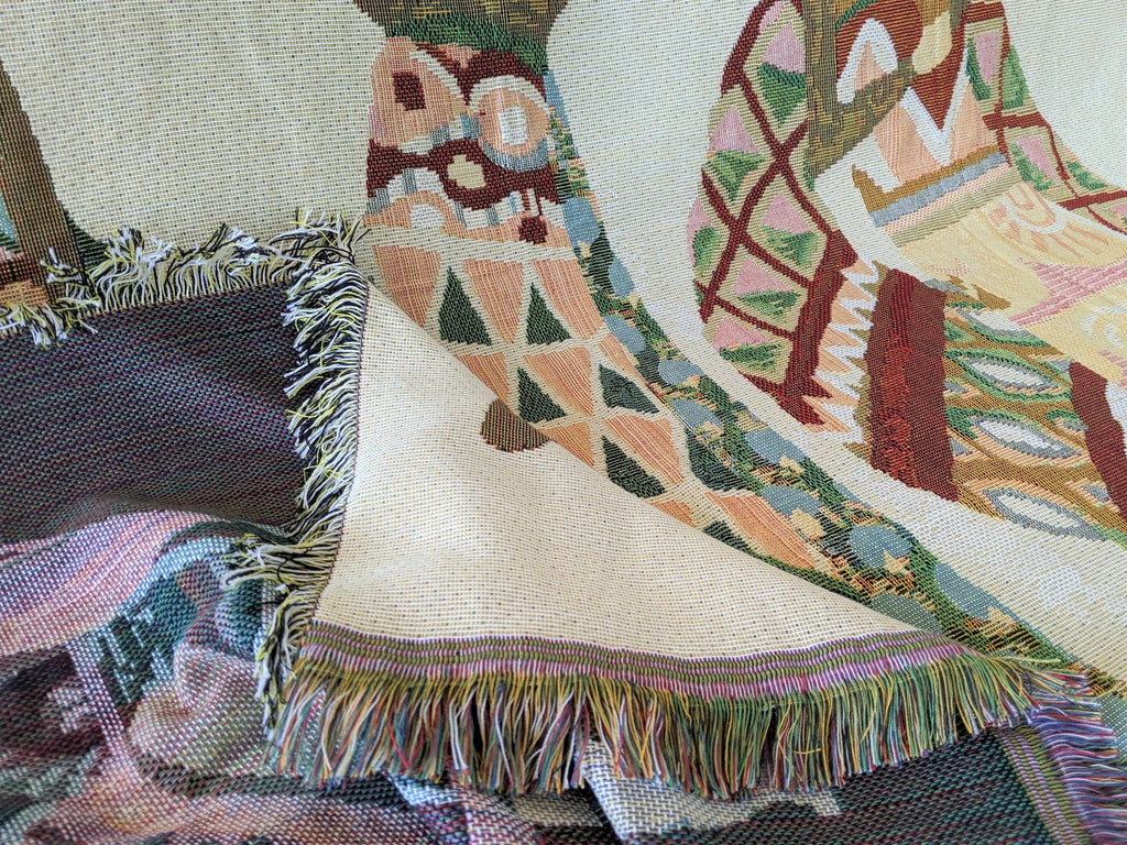 DaDa Bedding Elegant Tapestry Throw Blanket, Dancing Women African Dreams - 50” x 60” (7173)-4