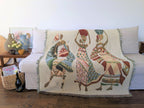 DaDa Bedding Elegant Tapestry Throw Blanket, Dancing Women African Dreams - 50” x 60” (7173)-2