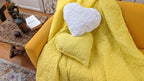 DaDa Bedding Happy Sunny Yellow Bright Quilted Ultra Sonic Reversible Throw Blanket Bedspread (BJ0107)-1