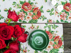 Tache Sweet Roses Vintage Ivory Woven Tapestry Placemat Set (17593PM)-3