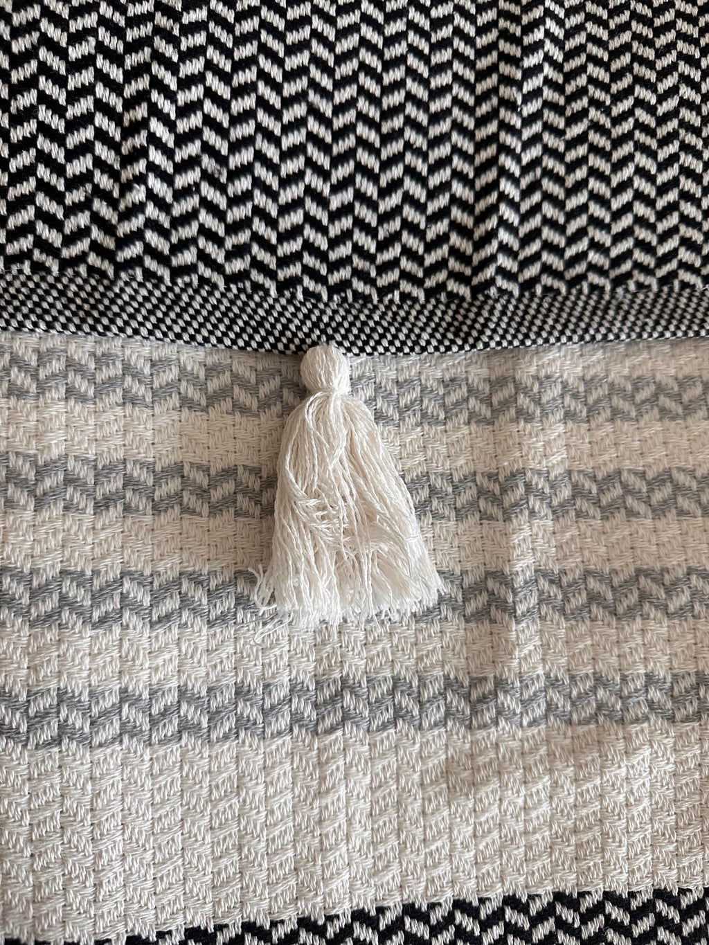 COTTON BLACK POM POM BEDSPREAD-3