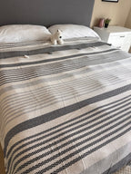 COTTON BLACK POM POM BEDSPREAD-0