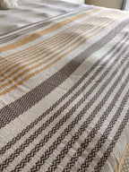 COTTON BROWN POM POM BEDSPREAD-2