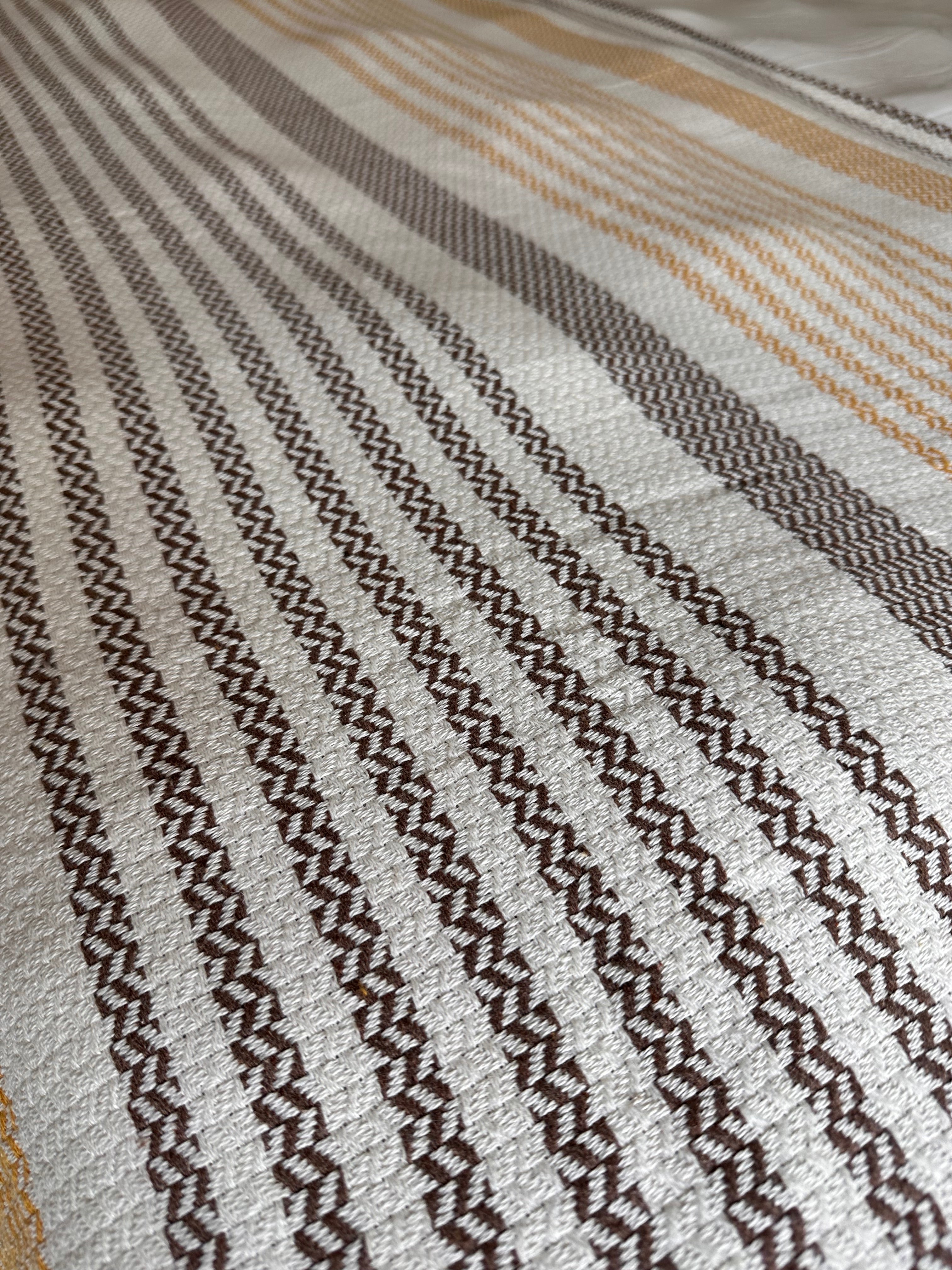 COTTON BROWN POM POM BEDSPREAD-3