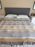 COTTON BROWN POM POM BEDSPREAD-1