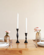 Low Diamond Hand-Forged Iron Candle Stand-1