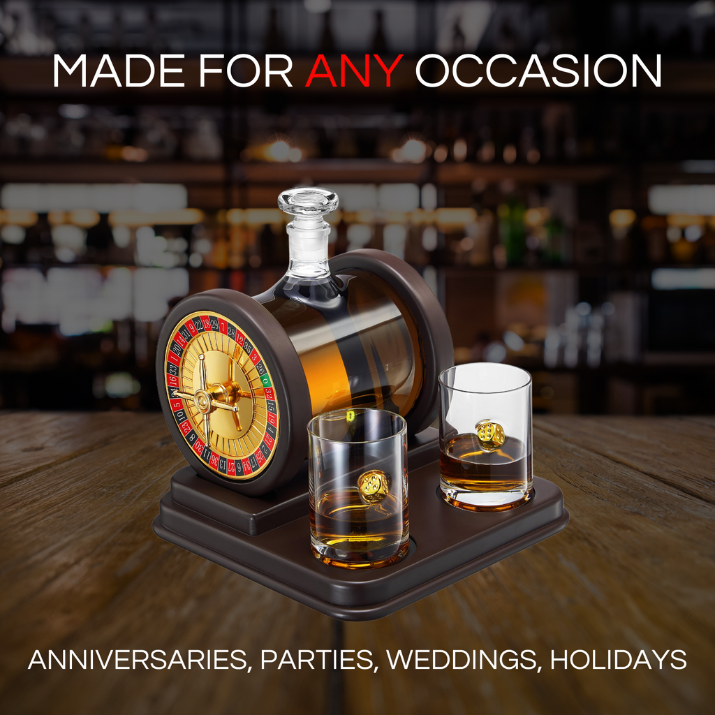 Casino Roulette Whiskey Decanter for Men, Husband, Him | 67.6 OZ-2