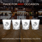 Marine USMC Whiskey & Wine Glasses Set of 4-3