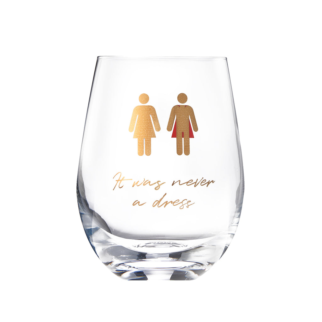 It Was Never a Dress, It Was Always a Cape Wine Glass-3