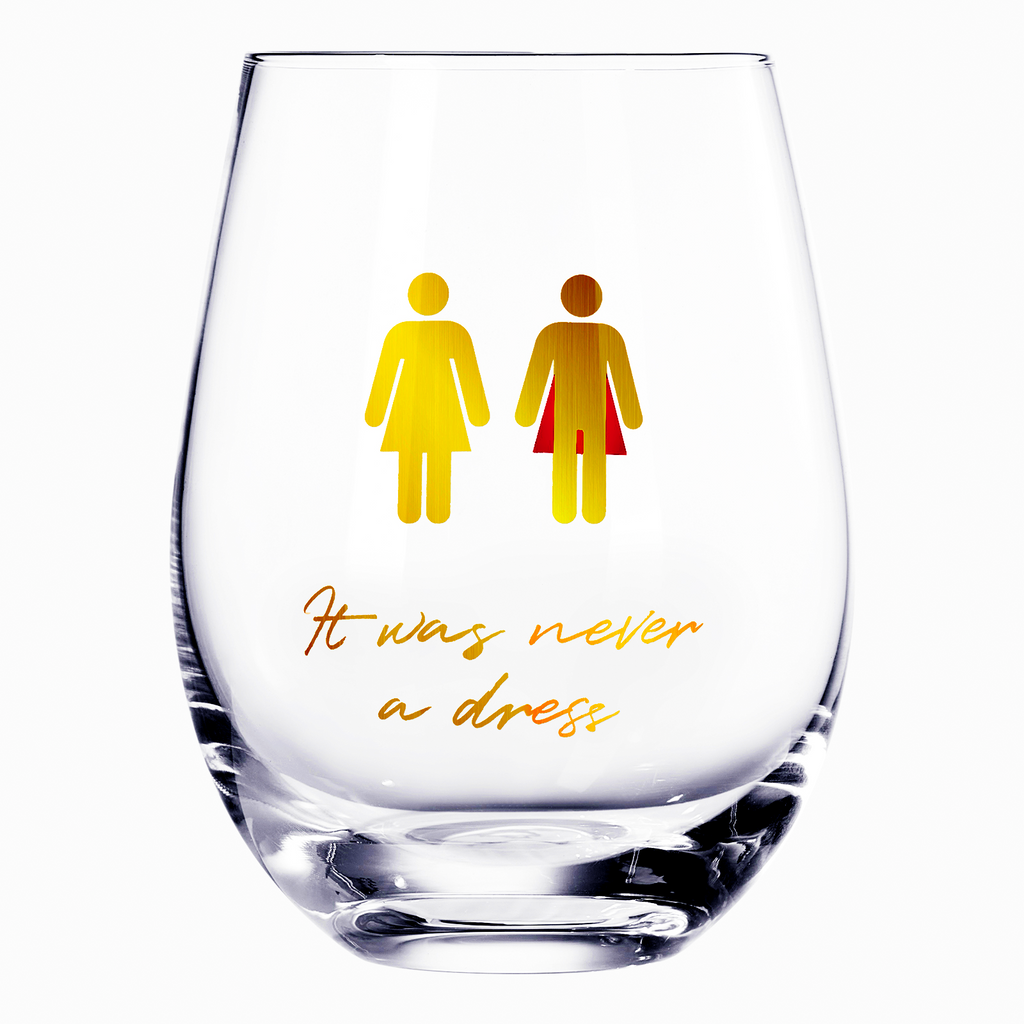 It Was Never a Dress, It Was Always a Cape Wine Glass-0