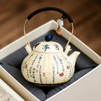 Yanmian White Porcelain Calligraphy Teapot with Handle – Lantingxu Series-3