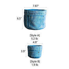 Pants for Plants Blue Jeans Cement Flower Pot (Shipping fees may apply)