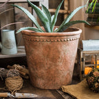 Large Terracotta Red Concrete Planter Pot-1