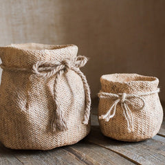 Ribbon Bag Style Concrete Garden Pot (Shipping fees may apply)-0