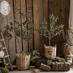 Natural Straw Round Basket with Handles (Shipping fees may apply)-1