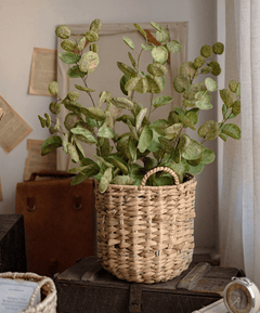 Natural Straw Round Basket with Handles (Shipping fees may apply)-2