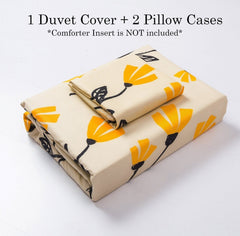 DaDa Bedding Yellow Fleur Floral Duvet Cover Set-6