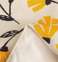 DaDa Bedding Yellow Fleur Floral Duvet Cover Set-3